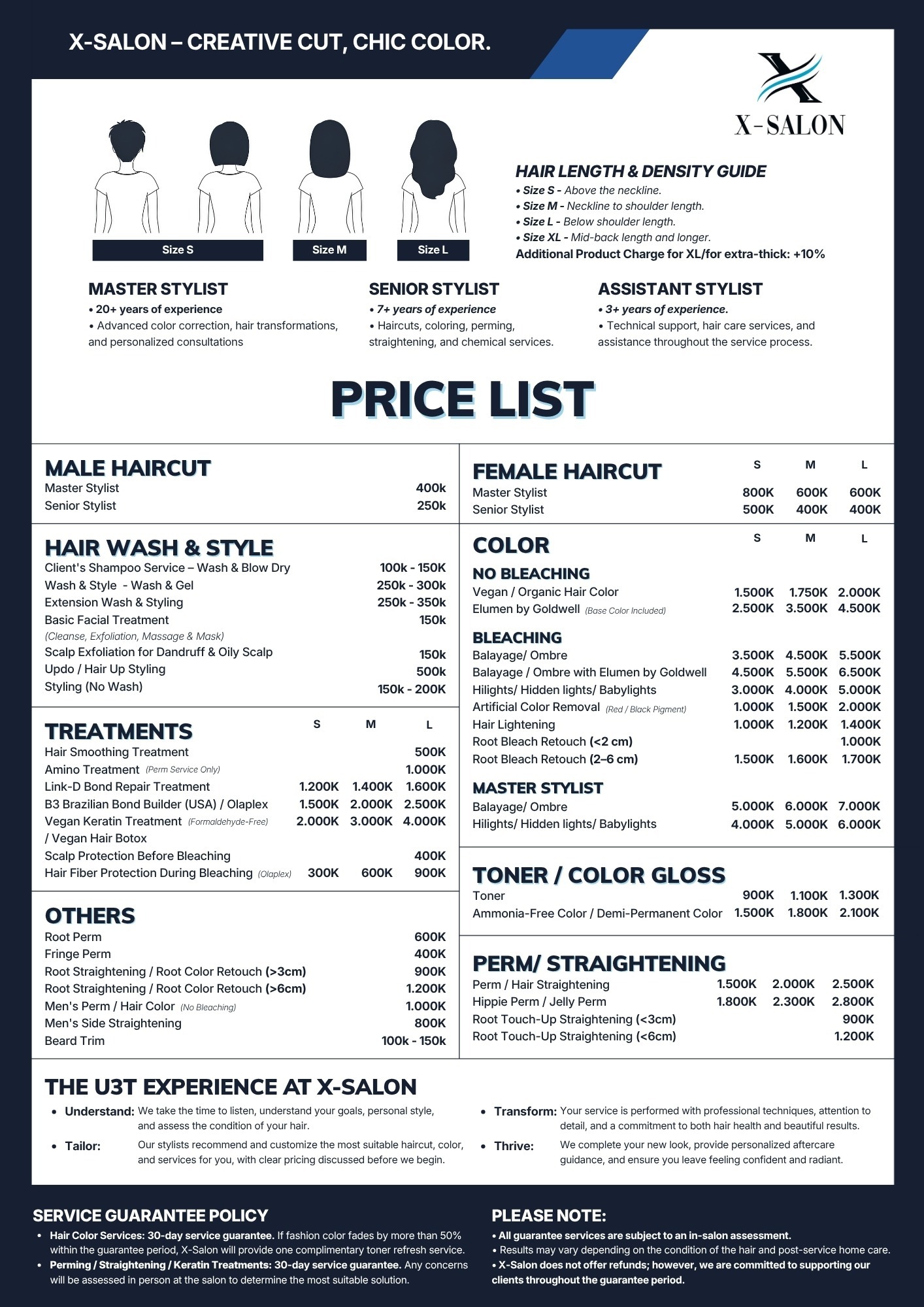 X-Salon full price list