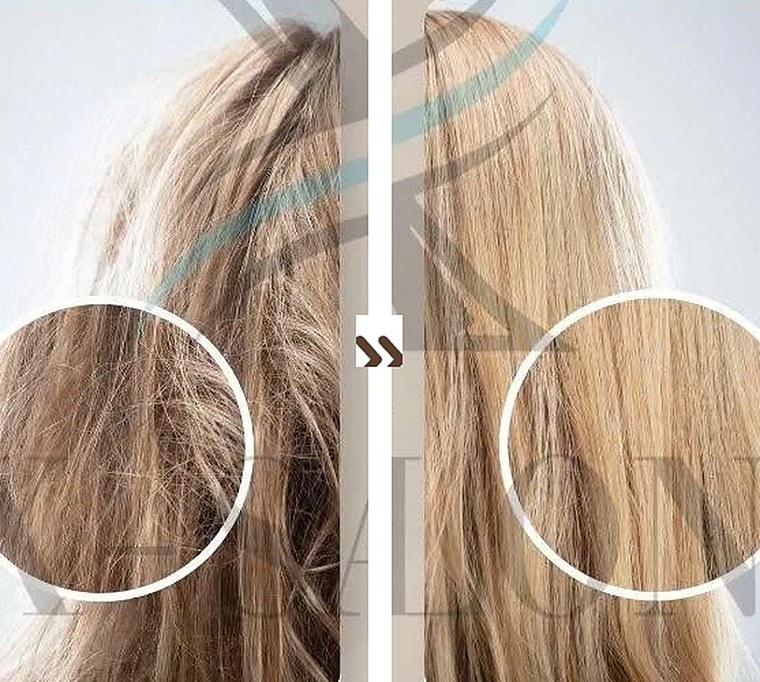 Hair treatment before and after at X-Salon